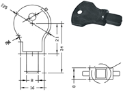 Immagine di CHIAVI TAVELLINI PVC QUADRO 7 MASCHIO