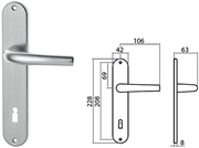 Immagine di MANIGLIE C/PLACCA GHIDINI ALL. SUSY F.PATENT I.90