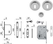 Immagine di SERRATURE MARIVA PER SCORREVOLI PATENT TONDO 2055