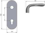 Immagine di KIT GUARNITURA AZZI INTERNO PORTA FORO CILINDRO