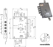 Immagine di SERRATURE MOIA 664/280DFB  REVERSIBILE