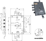 Immagine di SERRATURE MOIA 664/371DFB  REVERSIBILE