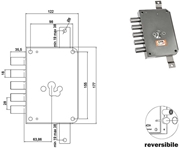 Immagine di SERRATURE MOIA RCE663/280RF  REVERSIBILE