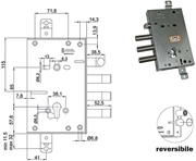Immagine di SERRATURE MOIA RCI664/380RFB +21,5  REVERSIBILE