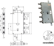 Immagine di SERRATURE MOIA CI ARIETE 5933/B  REVERSIBILE