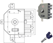 Immagine di SERRATURE CR APPLICARE CILINDRO TONDO K55 3350