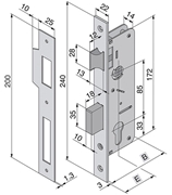 Immagine di SERRATURE WELKA 015.25/35 INFILARE PER LEGNO