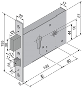 Immagine di SERRATURE WELKA 120 DA FASCIA