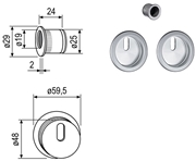 Immagine di KIT ROSETTE AGB PATENT PER SCORREVOLI ART.192011