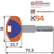 Immagine di CHIAVI SECUREMME TEAM EVOK64 * DUPLICATO