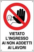 Immagine di CARTELLI PVC VIET.INGRESSO NON ADDETTI LAVORI